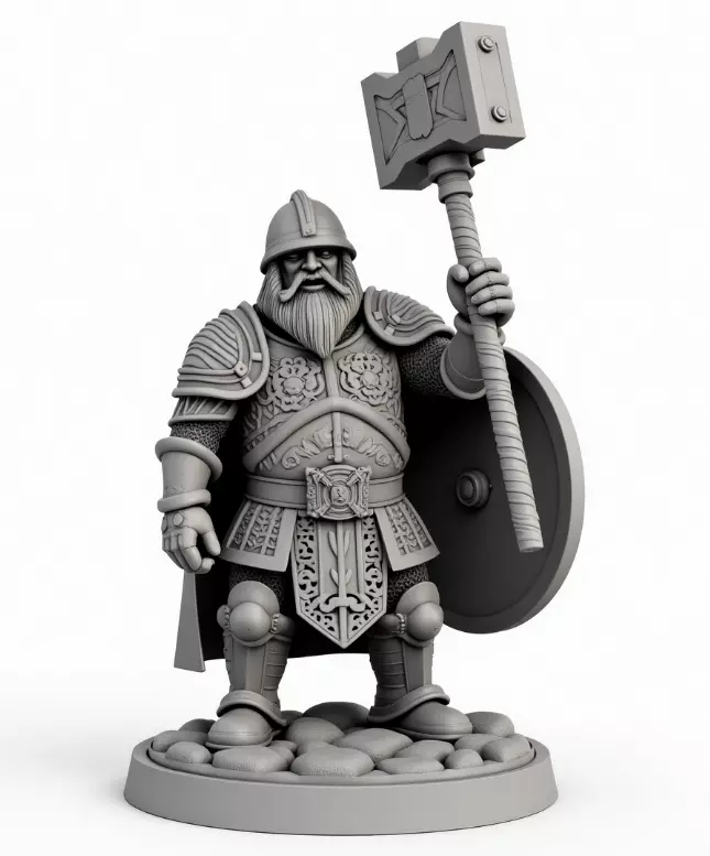 dwarf knight miniature 3 3D print model_0