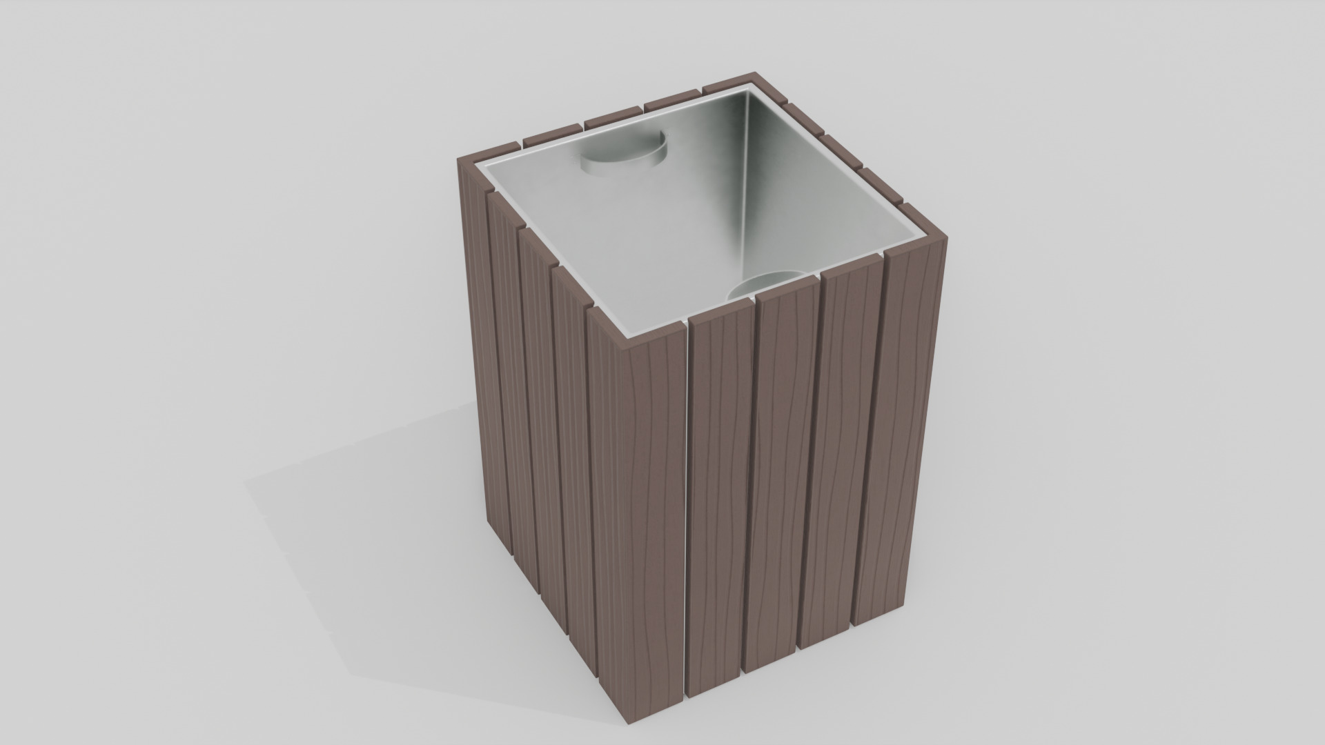 Outdoor Trash Can 2 Free low-poly 3D model_3