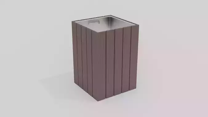 Outdoor Trash Can 2 Free low-poly 3D model