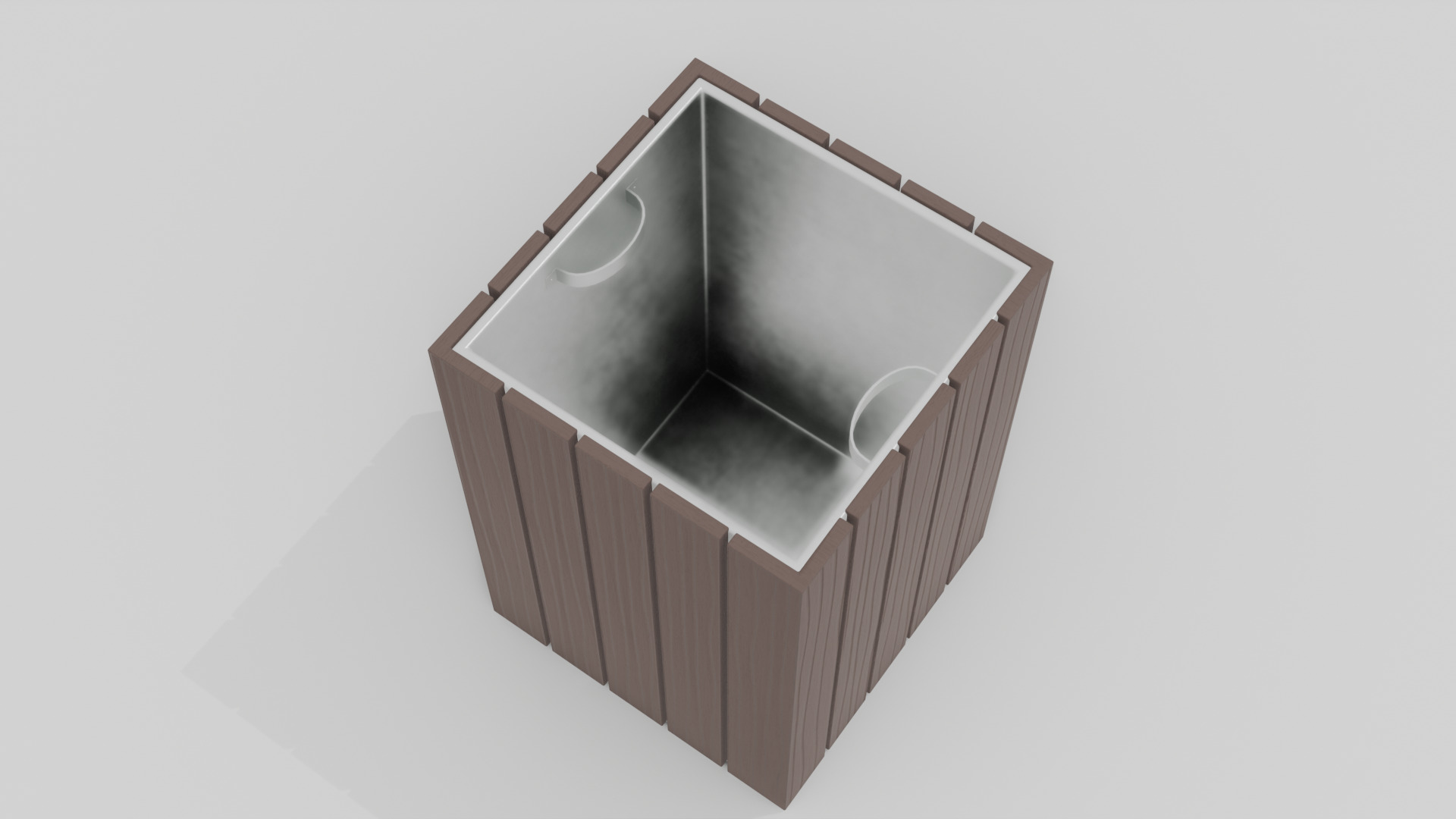 Outdoor Trash Can 2 Free low-poly 3D model_1