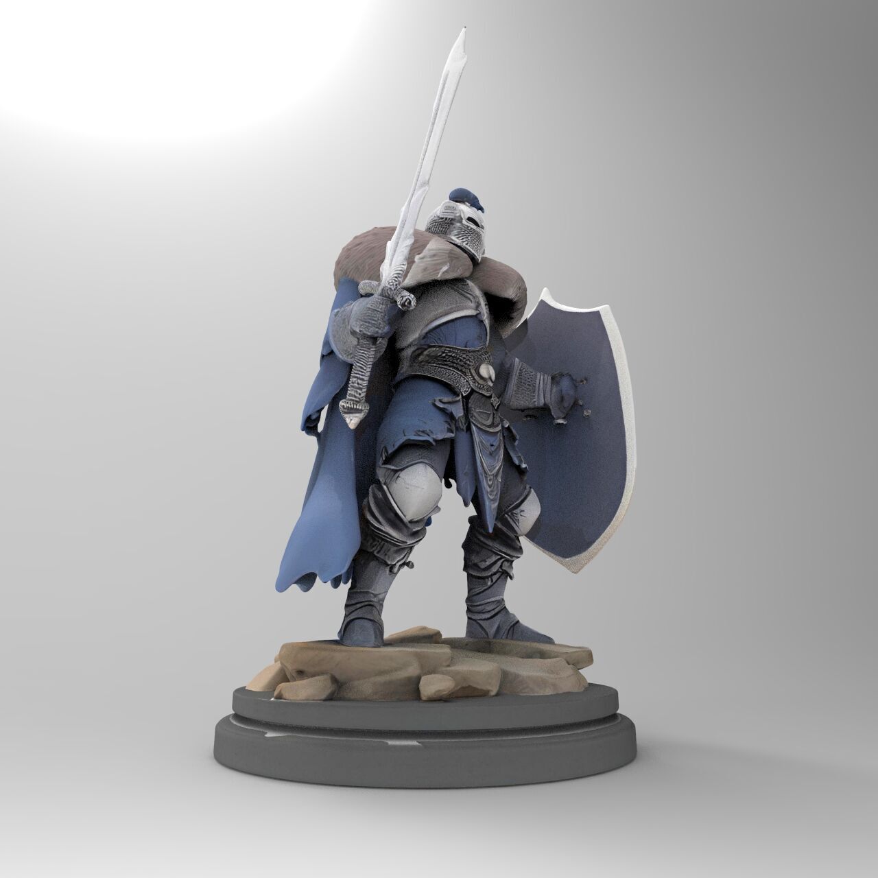 knight fantasy miniature 3D print model_6