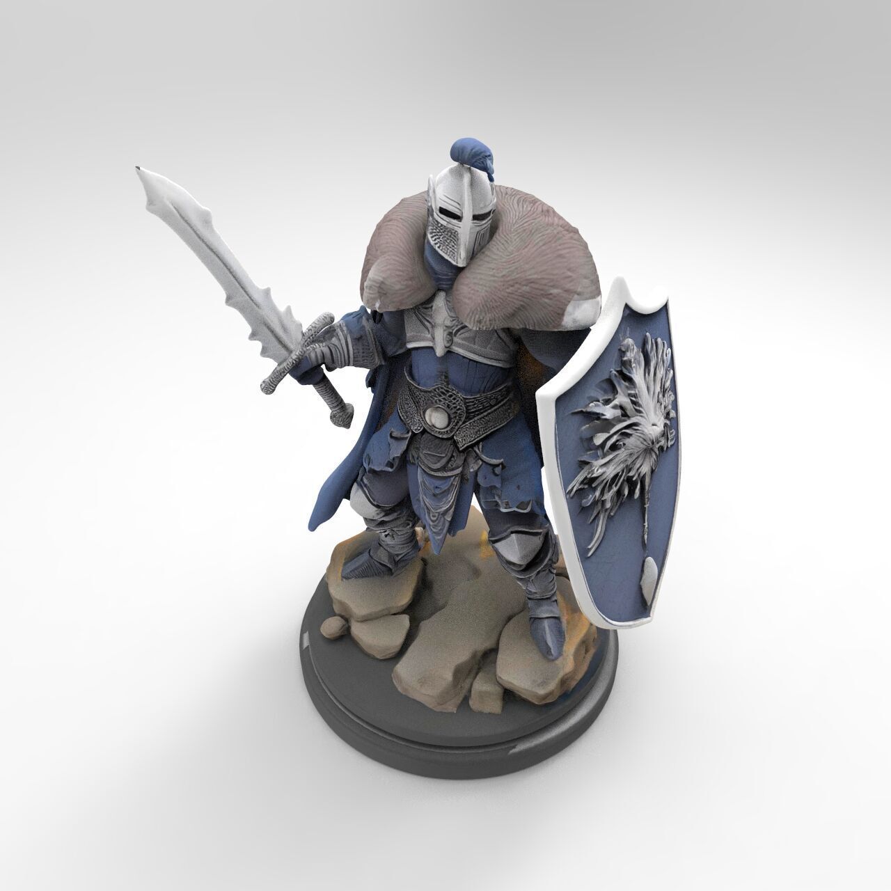 knight fantasy miniature 3D print model_4