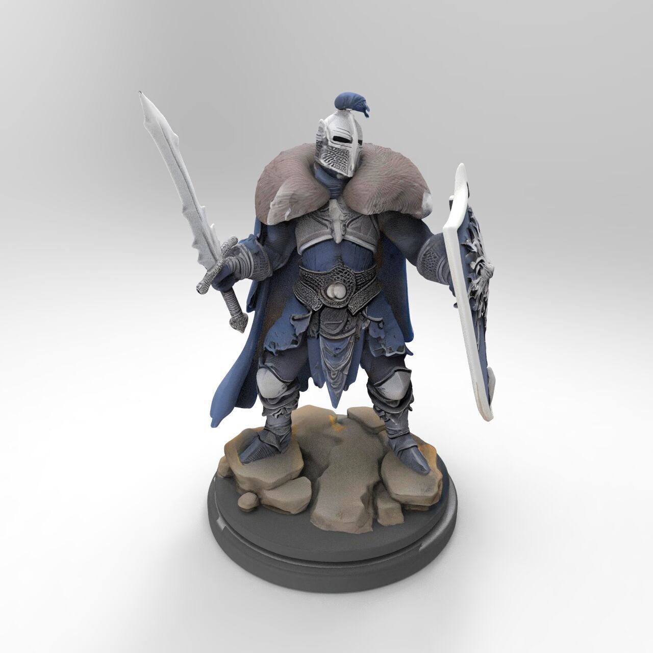 knight fantasy miniature 3D print model_5