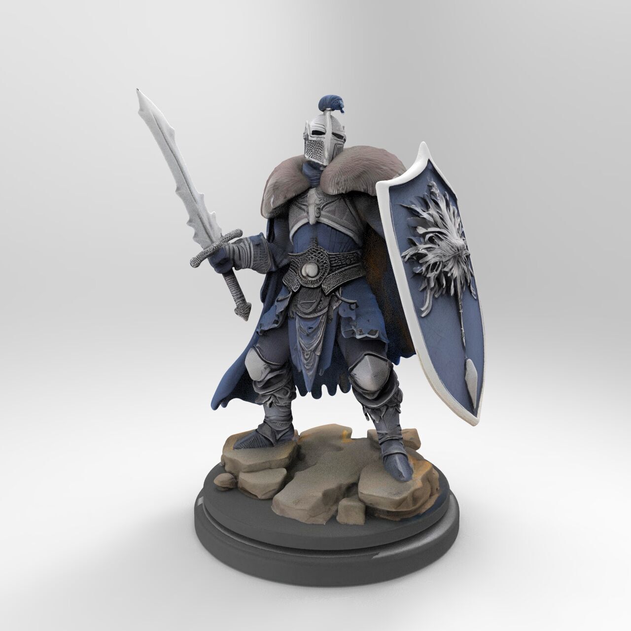 knight fantasy miniature 3D print model_3