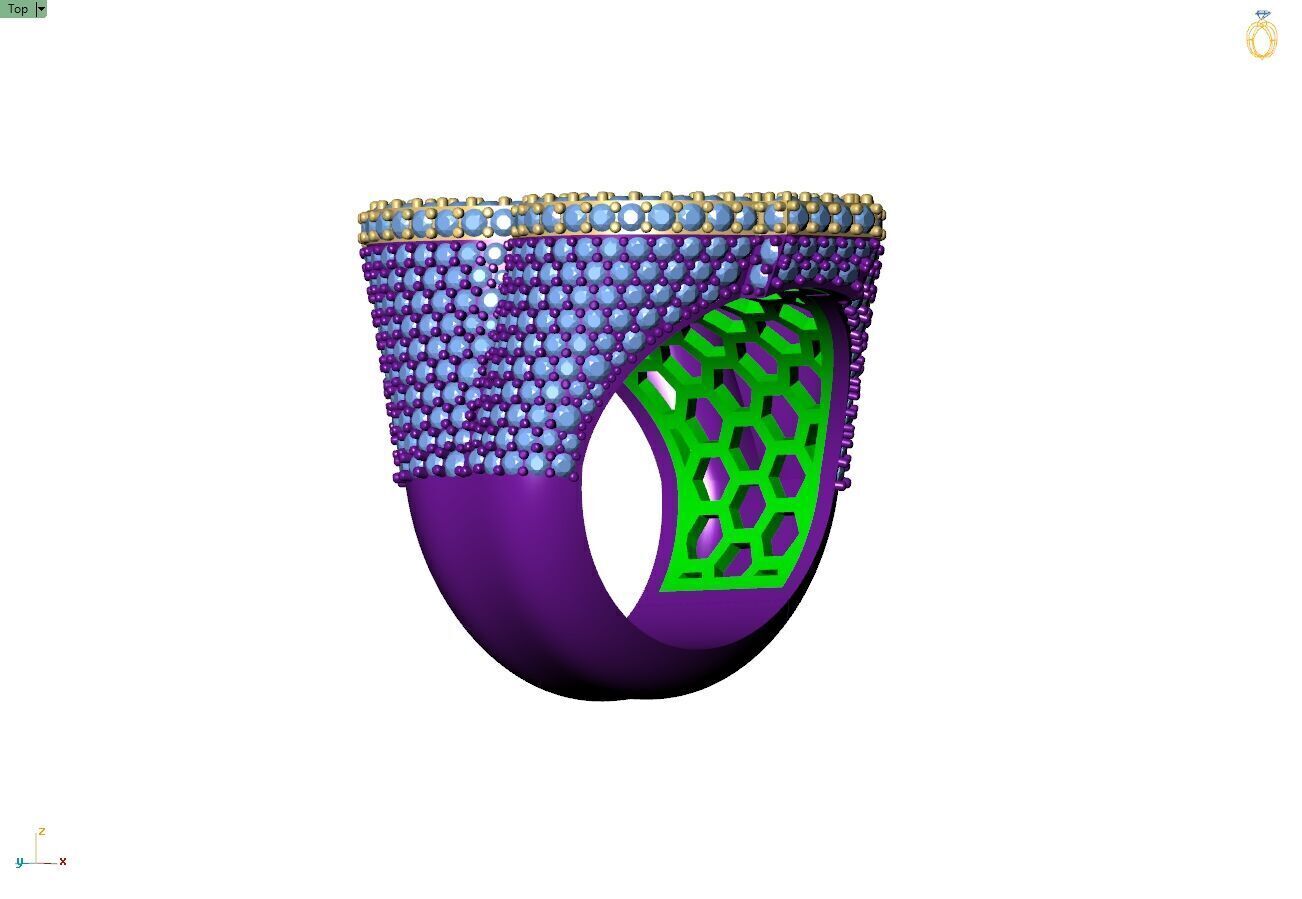 Custom Dollar Sign Ring - Money Sign Diamond Ring 3D print model_9
