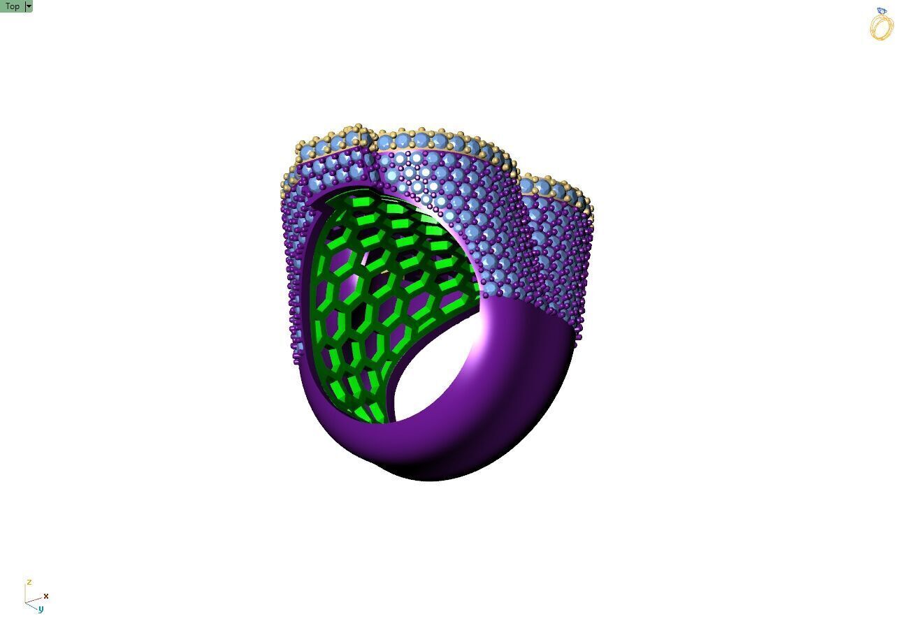 Custom Dollar Sign Ring - Money Sign Diamond Ring 3D print model_11