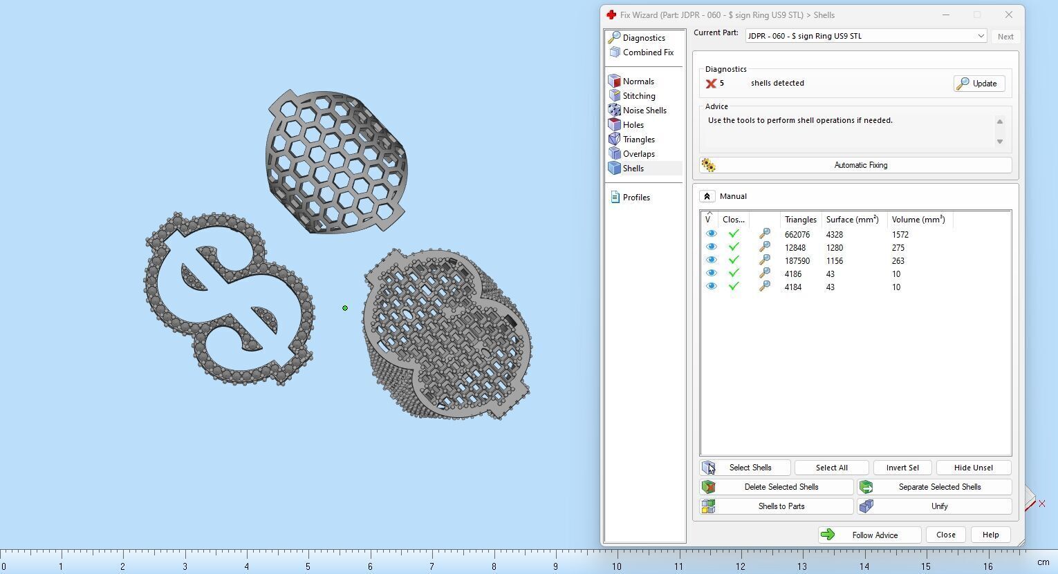 Custom Dollar Sign Ring - Money Sign Diamond Ring 3D print model_17