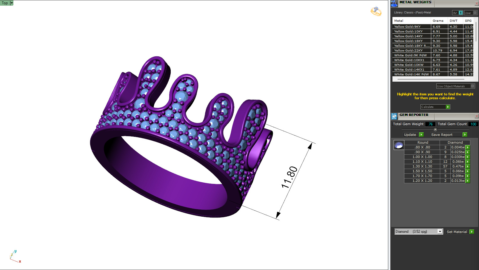 Custom Blood Drips Diamond Ring - Drip Iceout Ring  3D print model_6