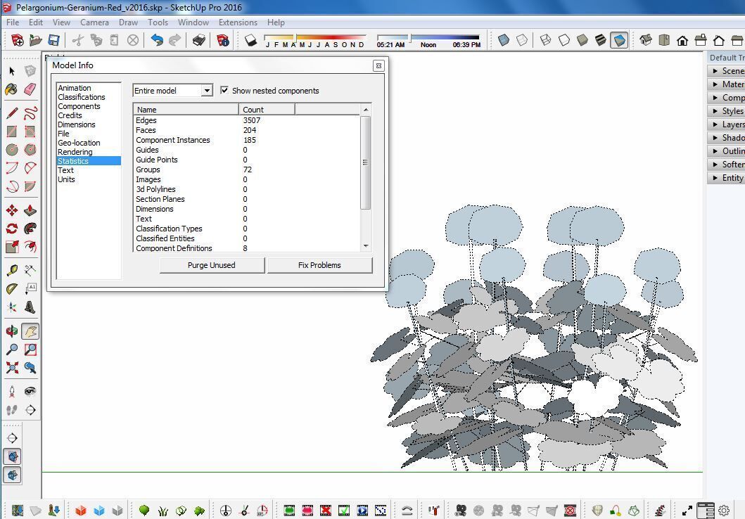 elargonium-Geranium-Red Low-poly 3D model_3
