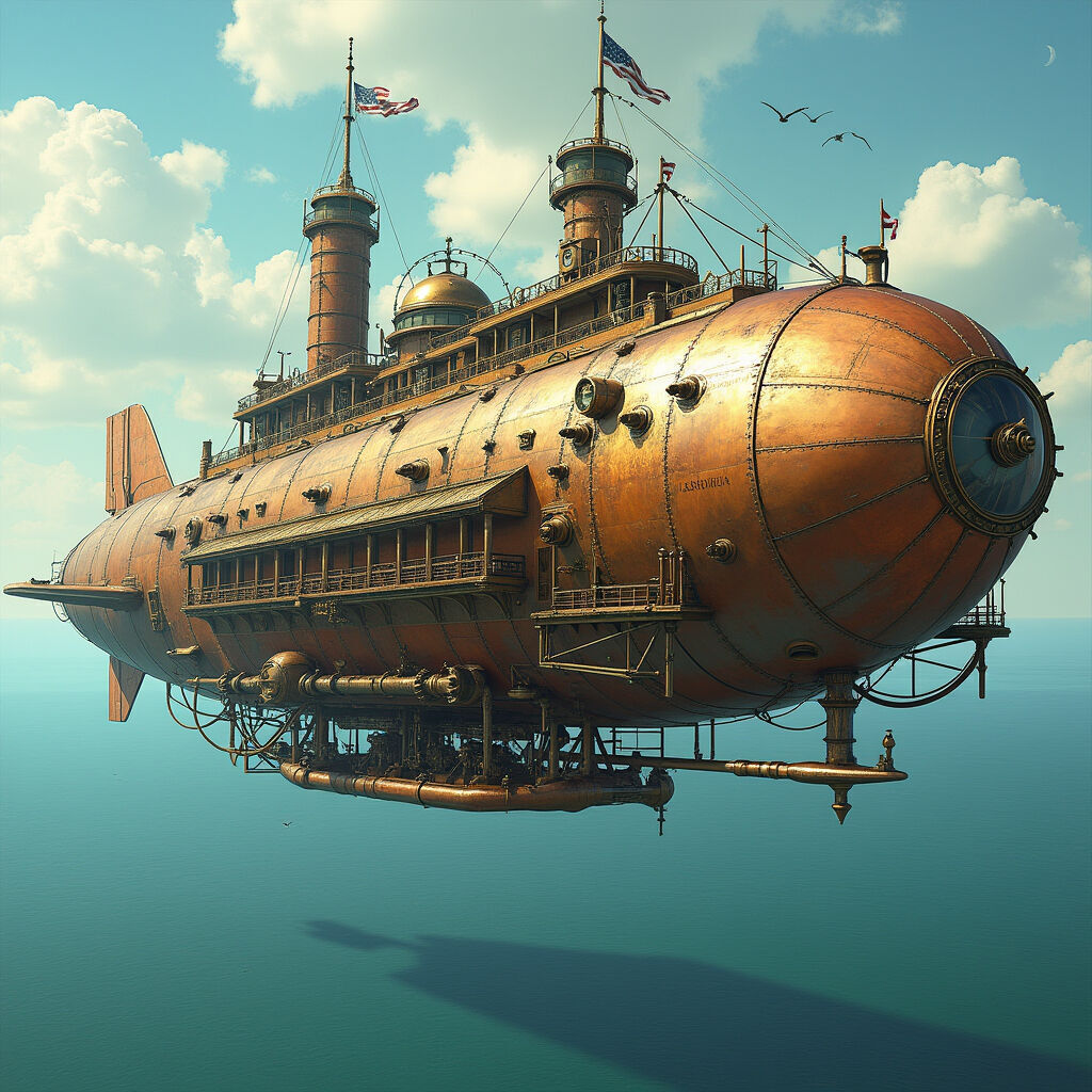 The Sky Fortress - Steampunk Airship 3D print model_5