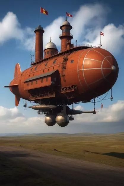 The Sky Fortress - Steampunk Airship 3D print model_0