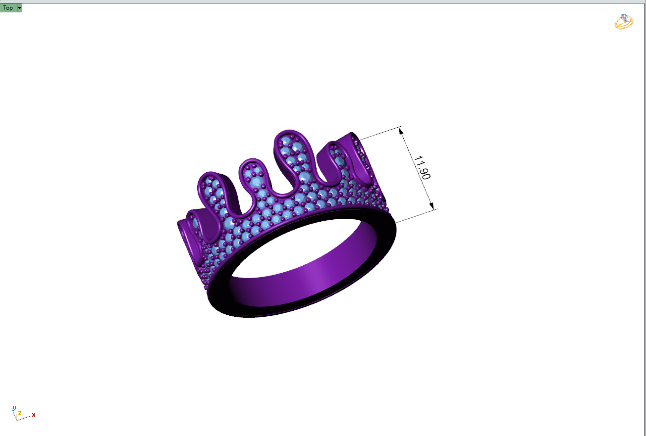Custom Blood Drips Diamond Ring - Drip Iceout Ring 3D print model_8