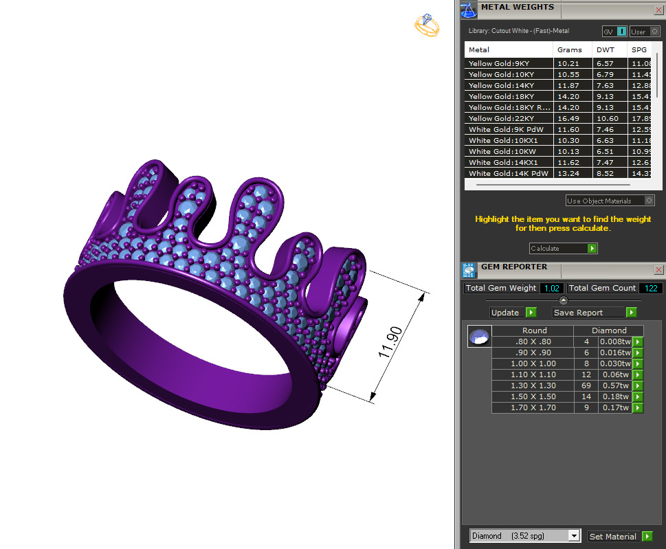 Custom Blood Drips Diamond Ring - Drip Iceout Ring 3D print model_6