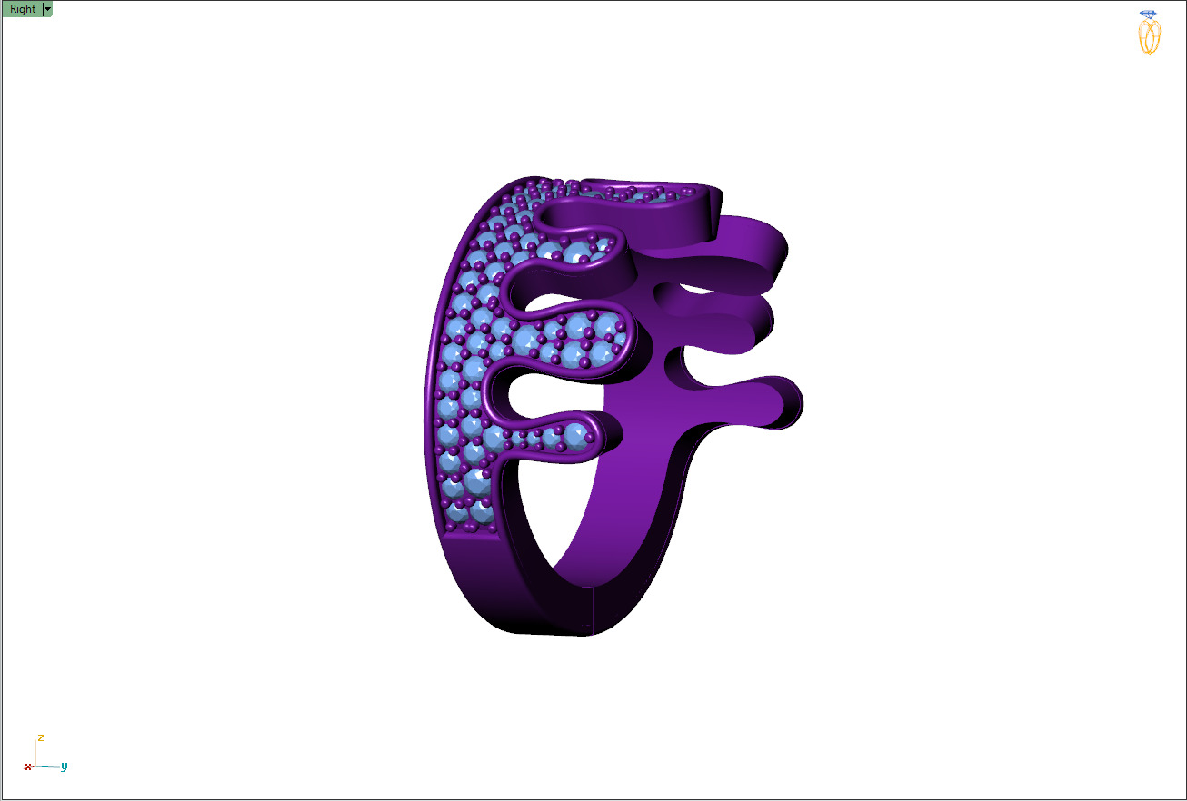 Custom Blood Drips Diamond Ring - Drip Iceout Ring 3D print model_10