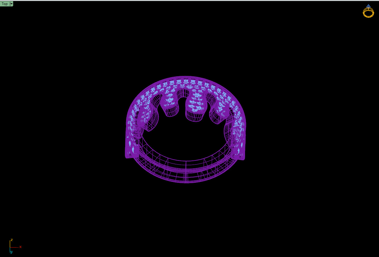 Custom Blood Drips Diamond Ring - Drip Iceout Ring 3D print model_14