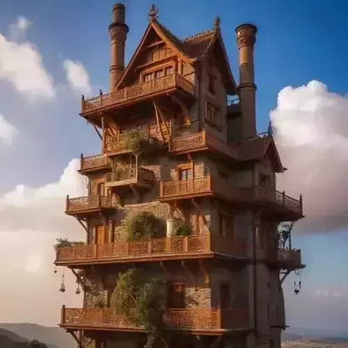 Erdant Spire - Fantasy Cliffside Tower House 3D print model
