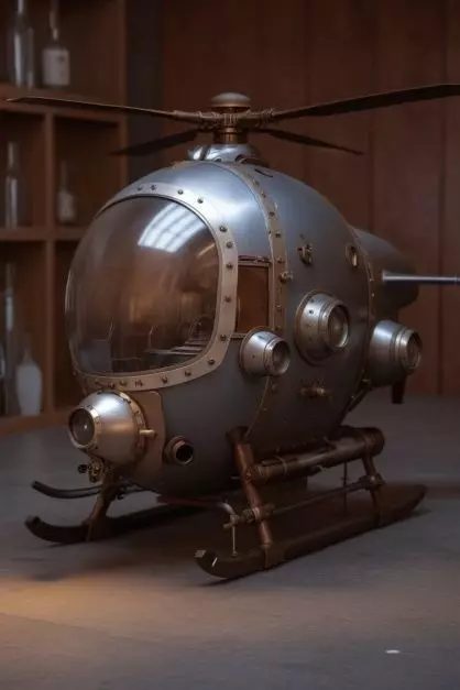 Steampunk Recon Gyrocopter - Fantasy Aerial Scout Vehicle 3D print model