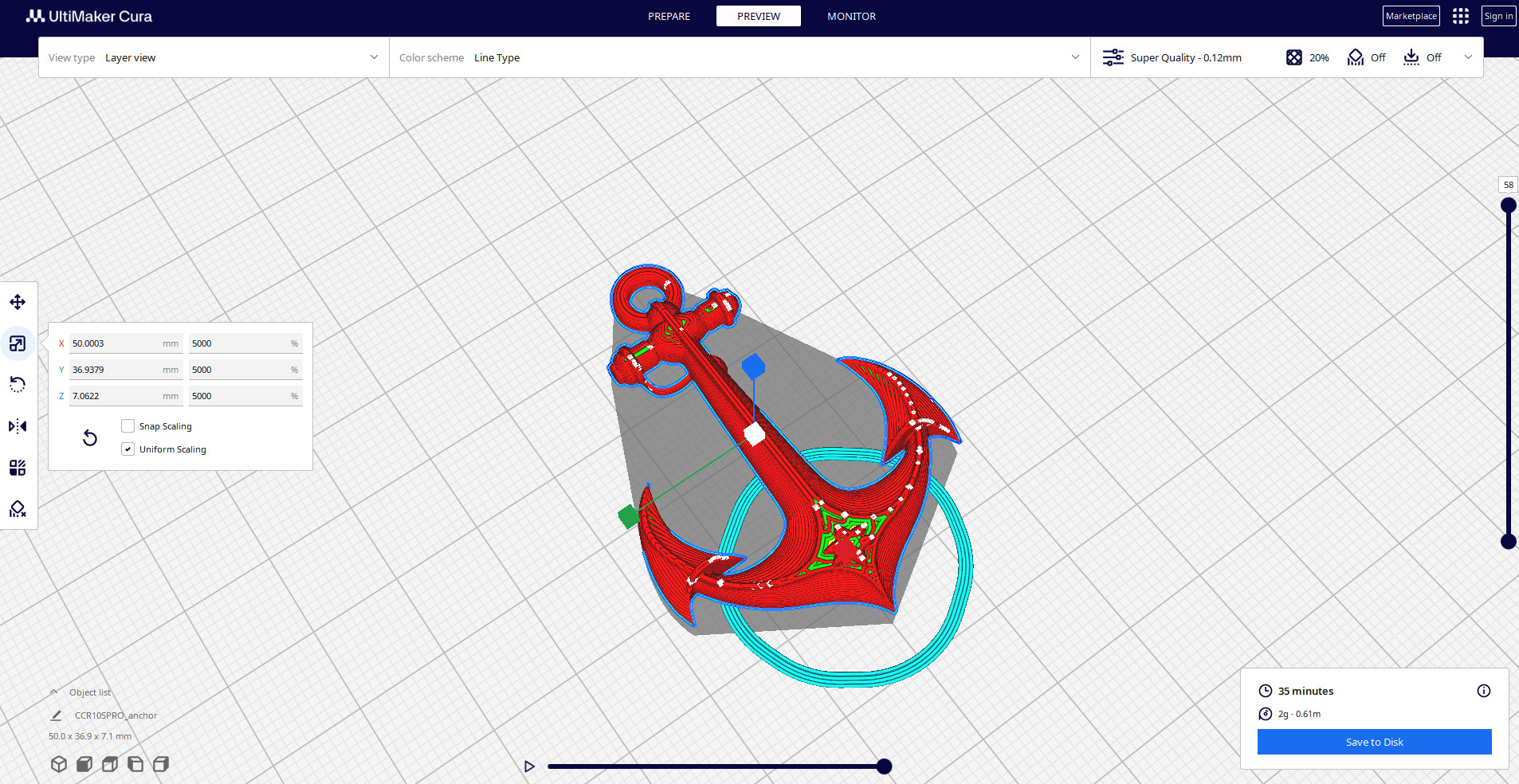anchor 3D print model_1