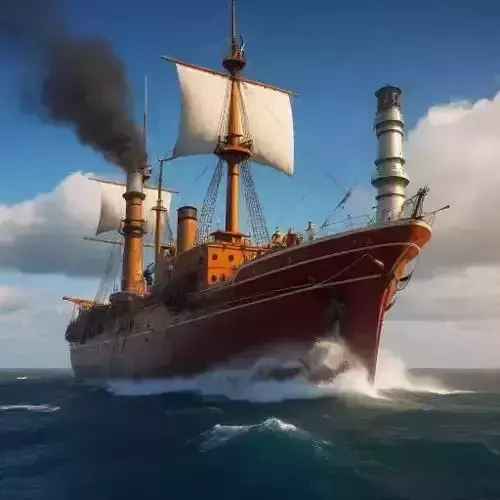 Leviathan Imperial Steamer - Steampunk Battleship Sailing Vessel 3D print model