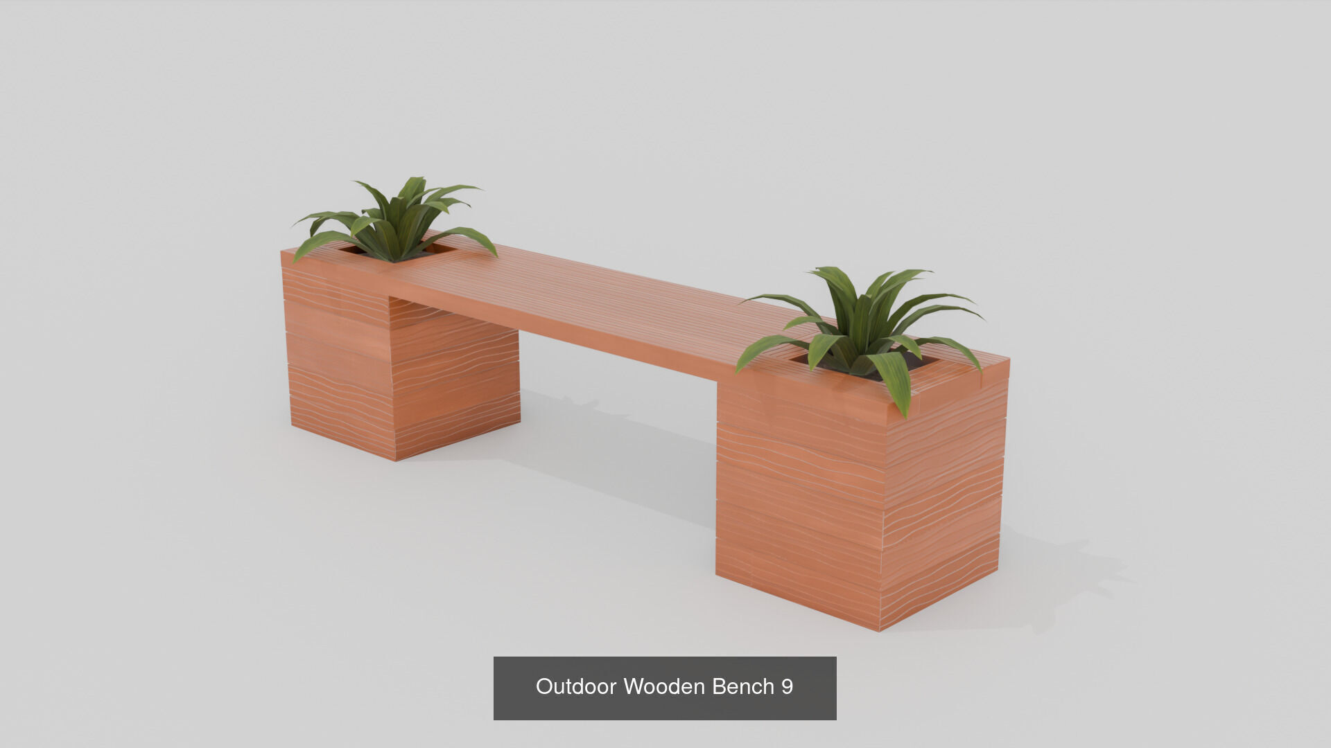 Modern Outdoor 20 Bench 2 Trash Can Collection 3D Asset Pack _24