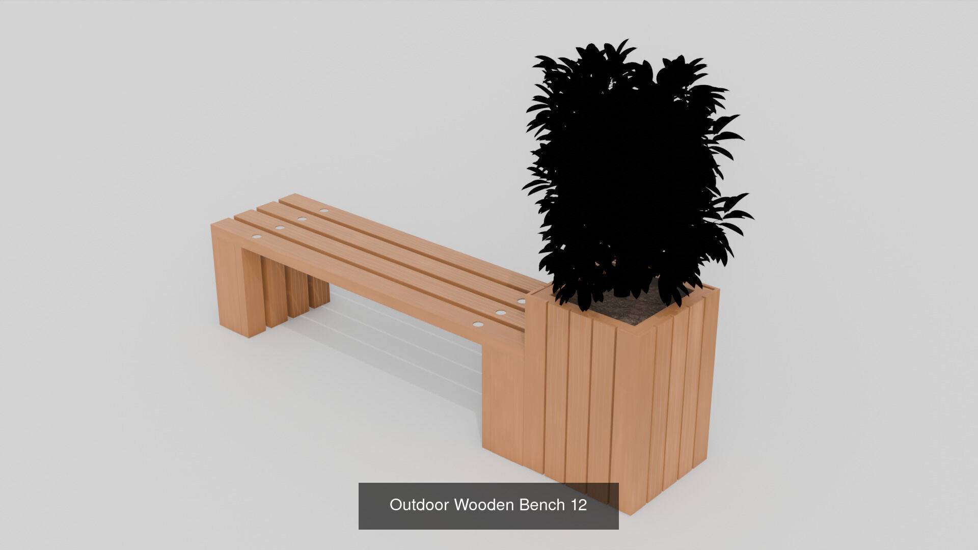 Modern Outdoor 20 Bench 2 Trash Can Collection 3D Asset Pack _6