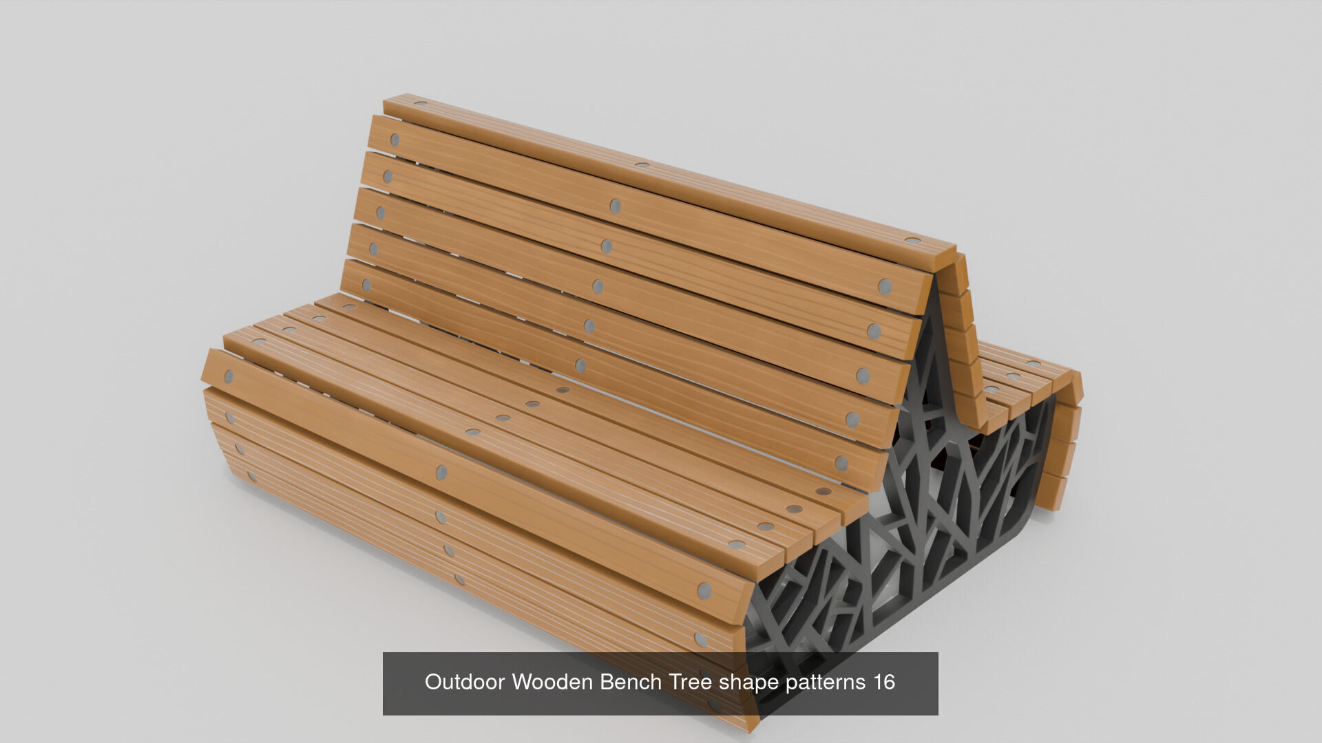 Modern Outdoor 20 Bench 2 Trash Can Collection 3D Asset Pack _7