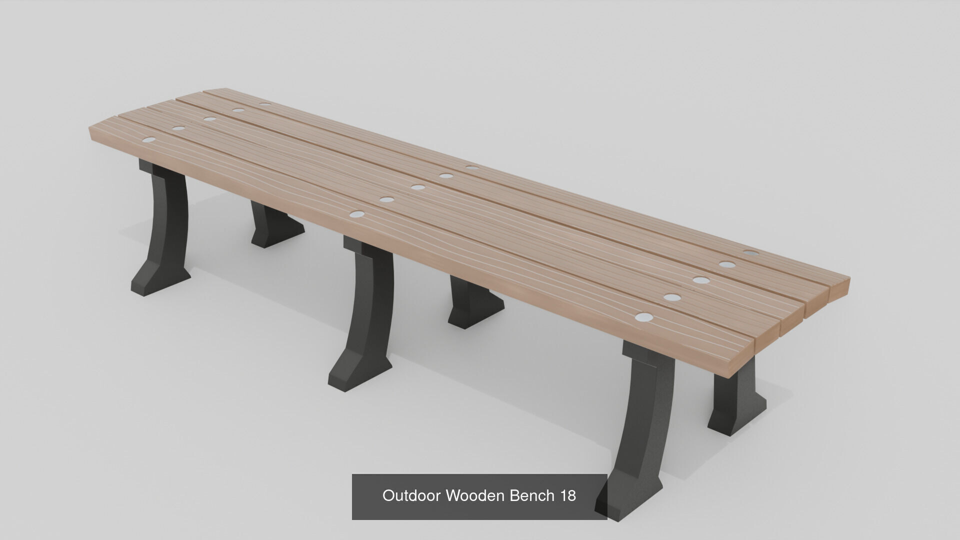 Modern Outdoor 20 Bench 2 Trash Can Collection 3D Asset Pack _8