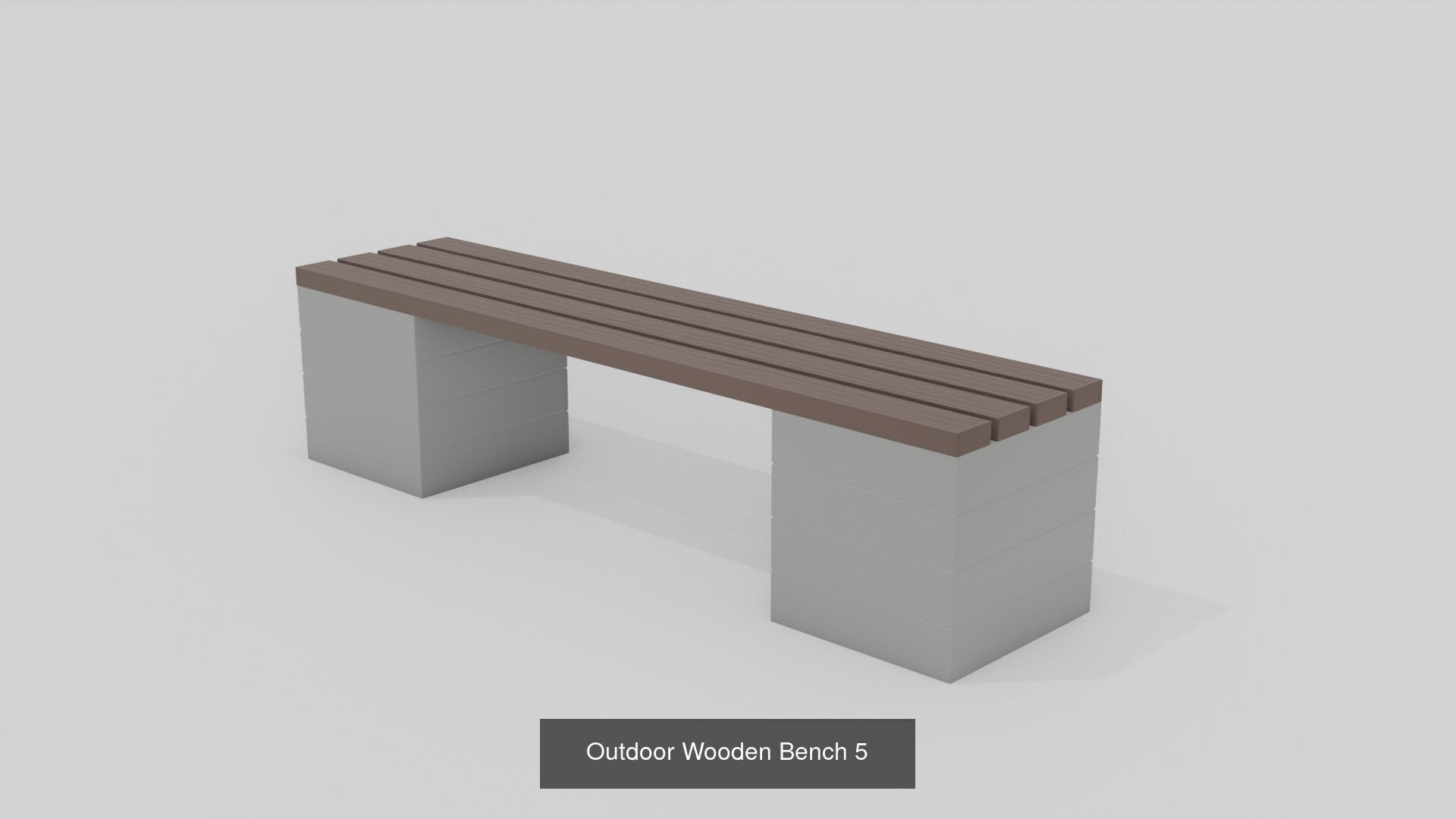 Modern Outdoor 20 Bench 2 Trash Can Collection 3D Asset Pack _22