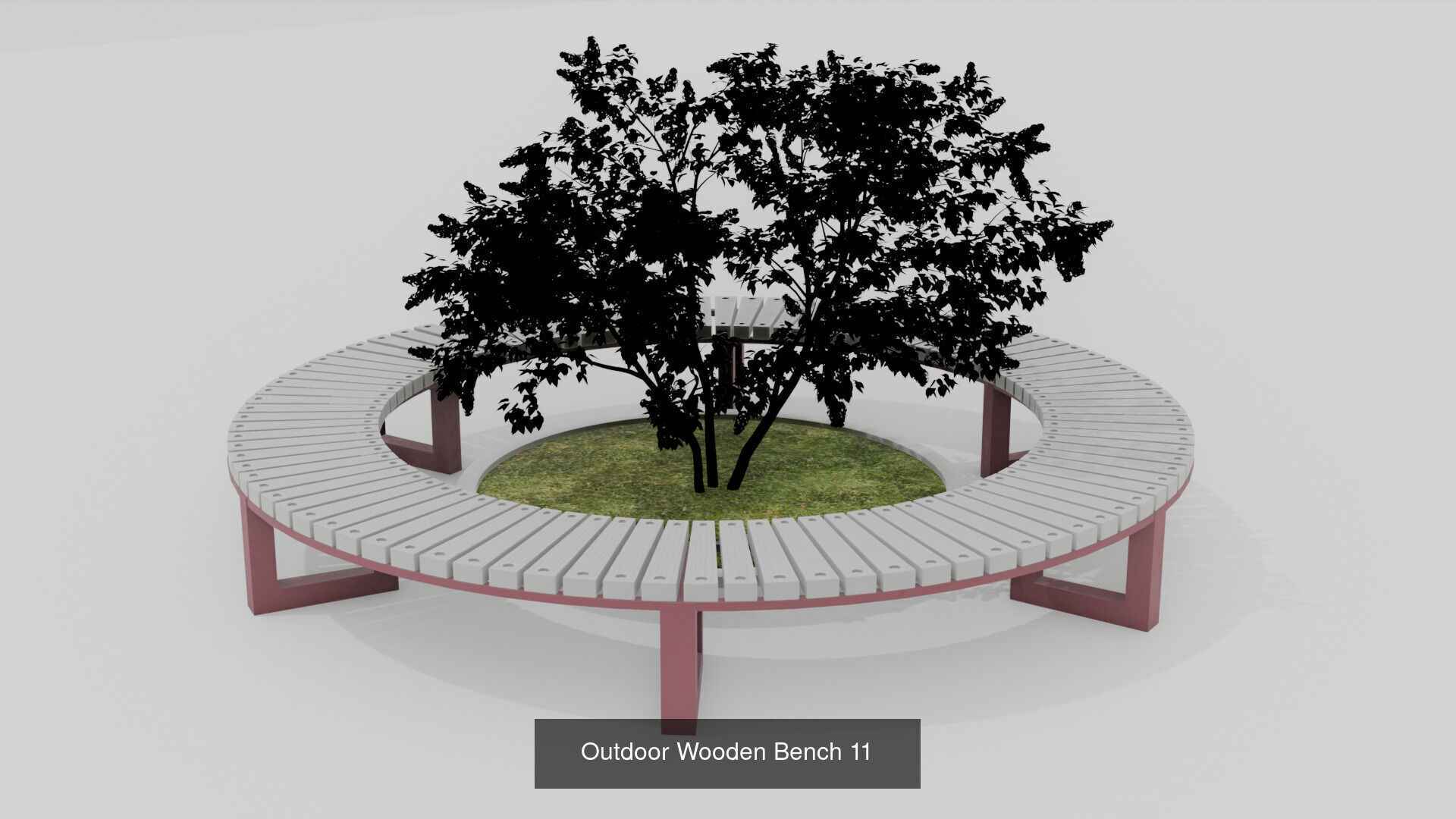 Modern Outdoor 20 Bench 2 Trash Can Collection 3D Asset Pack _18