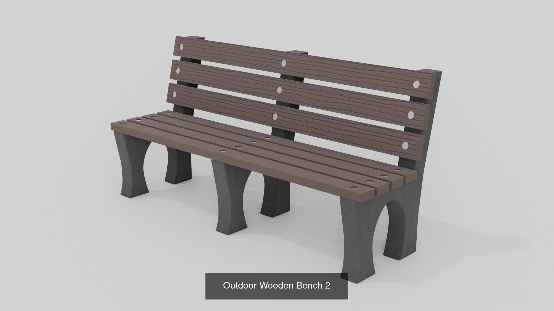Modern Outdoor 20 Bench 2 Trash Can Collection 3D Asset Pack _17