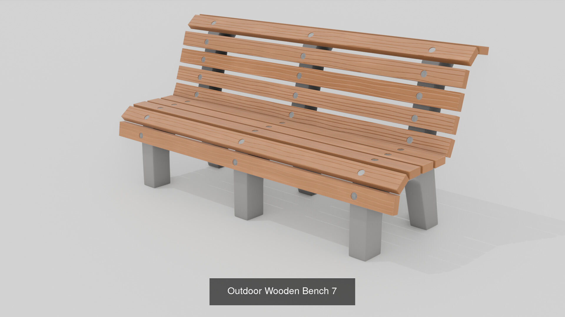 Modern Outdoor 20 Bench 2 Trash Can Collection 3D Asset Pack _19