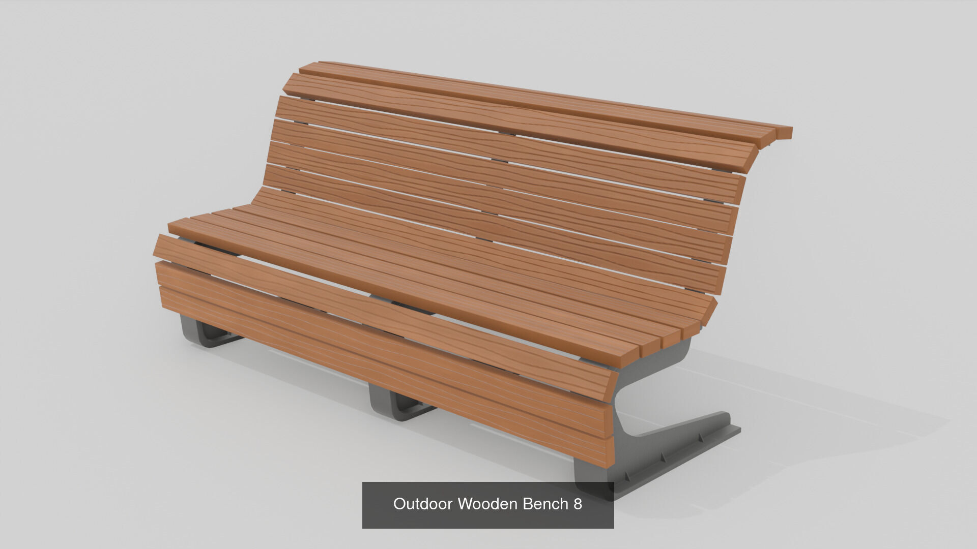 Modern Outdoor 20 Bench 2 Trash Can Collection 3D Asset Pack _23