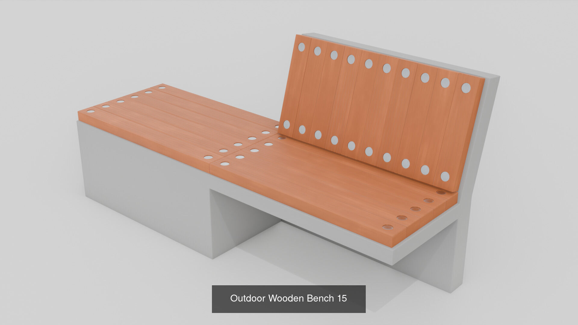 Modern Outdoor 20 Bench 2 Trash Can Collection 3D Asset Pack _10