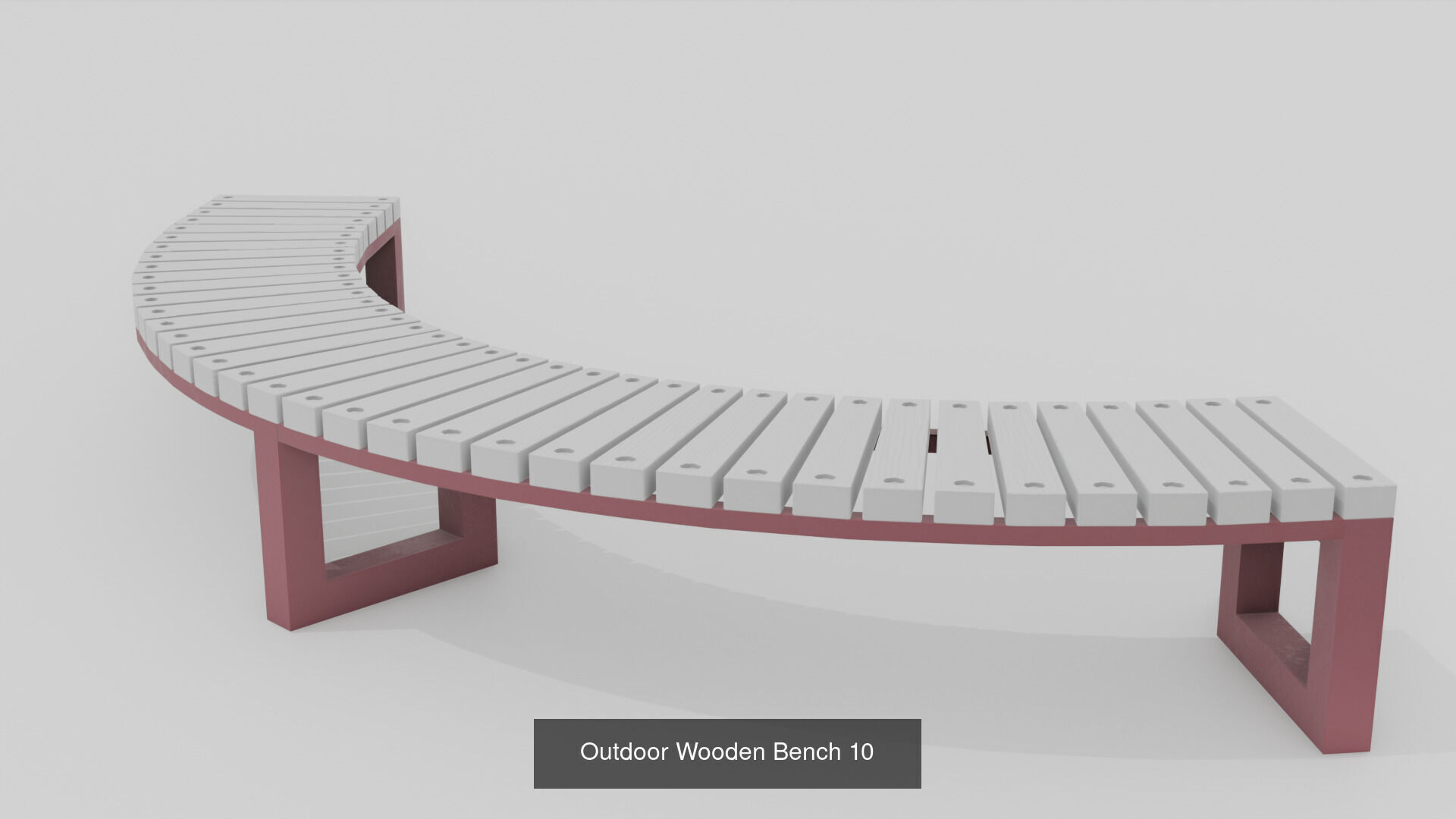 Modern Outdoor 20 Bench 2 Trash Can Collection 3D Asset Pack _25