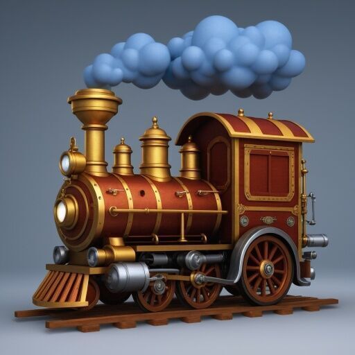 Royal Steam Express - Steampunk Fantasy Locomotive 3D print model_3