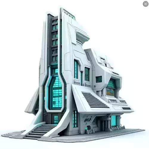 sci-fi military buildings 3D print model