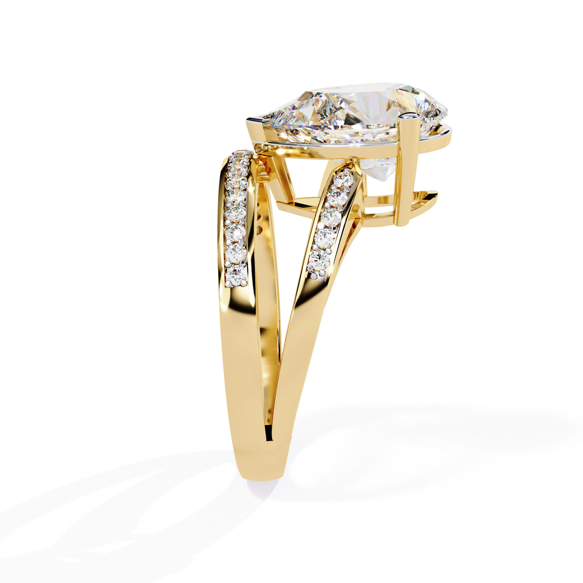 PEAR DIAMOND RING -CAD-017 3D model_10
