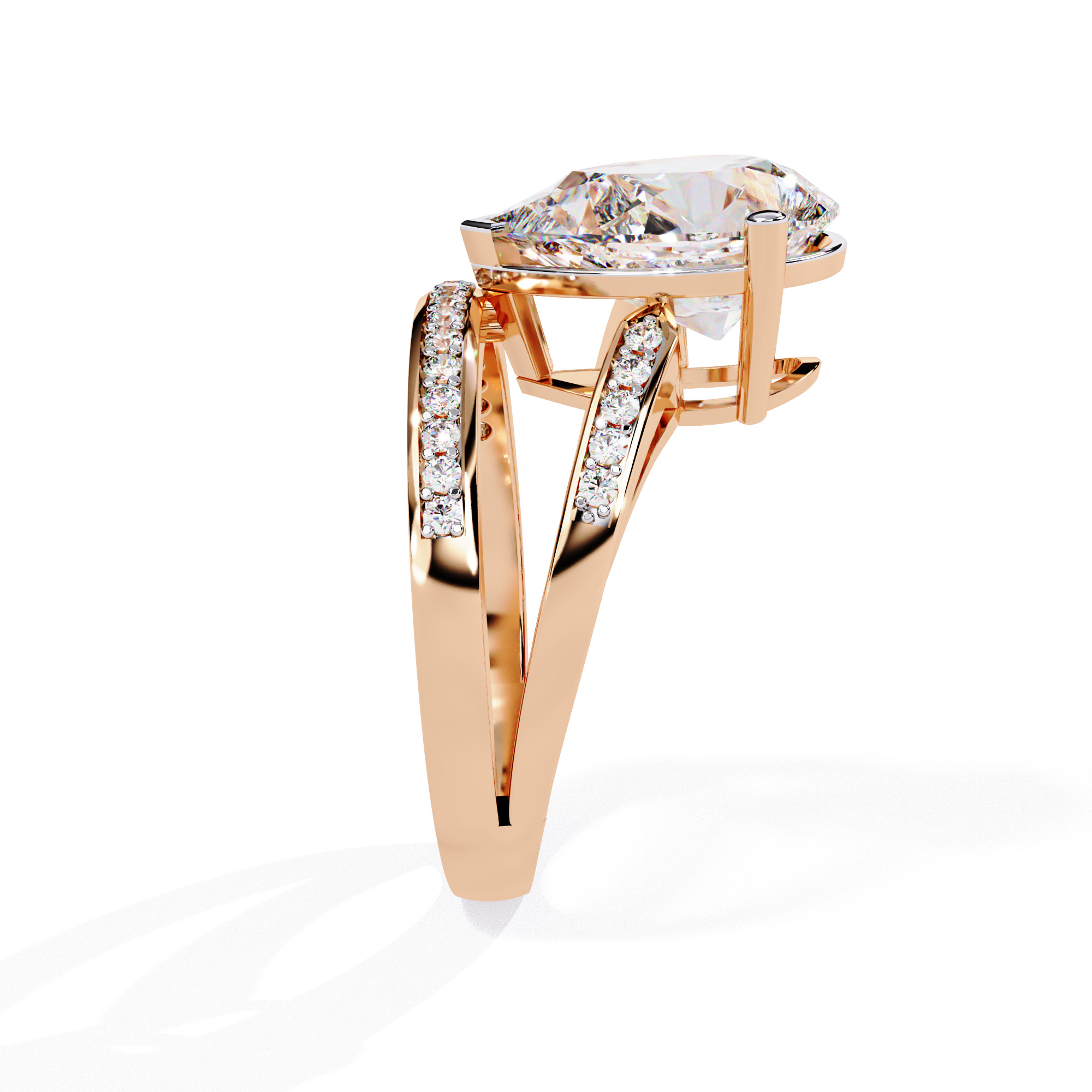 PEAR DIAMOND RING -CAD-017 3D model_11