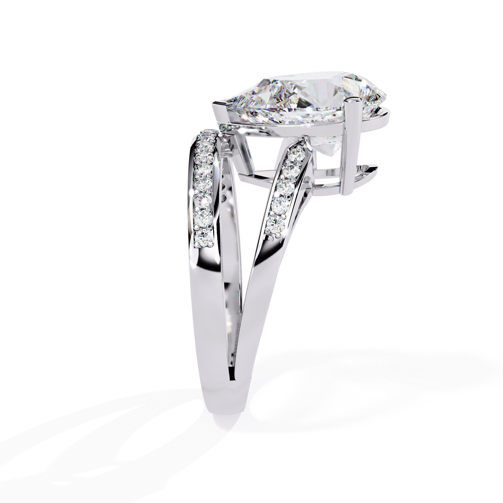 PEAR DIAMOND RING -CAD-017 3D model_9