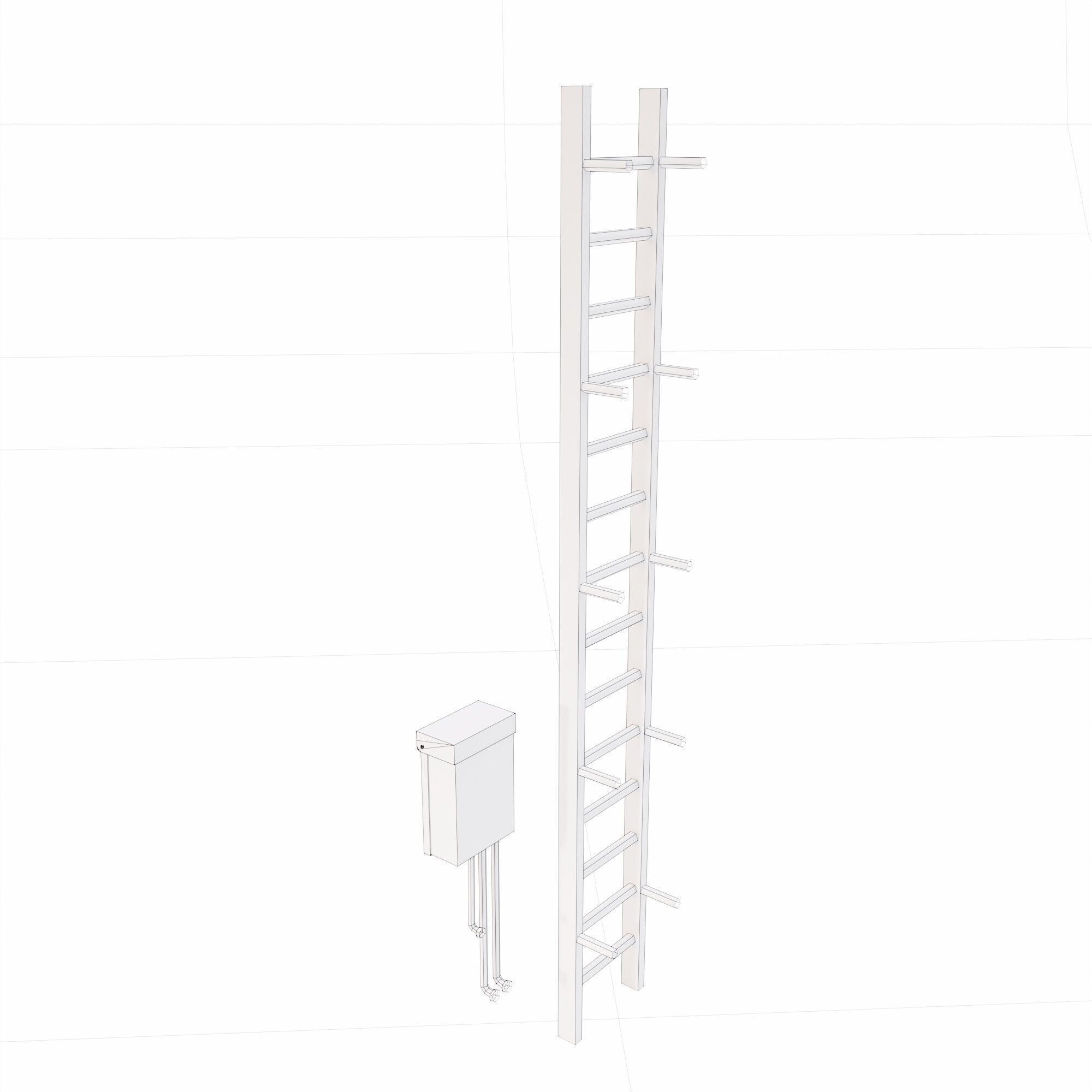 Ladder lowpoly 3d model Low-poly 3D model_8
