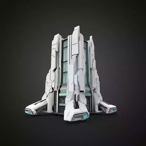 scifi buildings 3D print model
