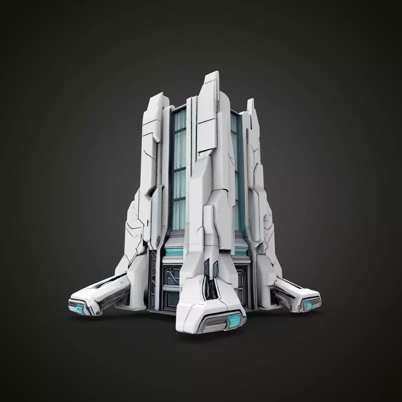 scifi buildings 3D print model