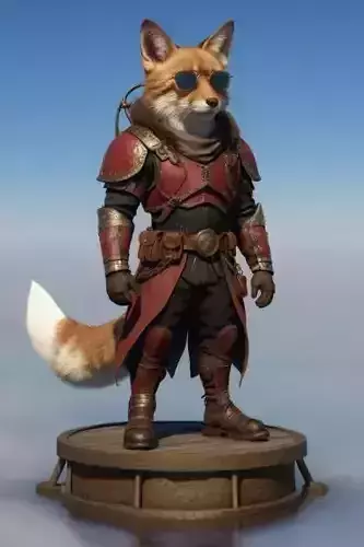 Steampunk Fox Warrior Bust