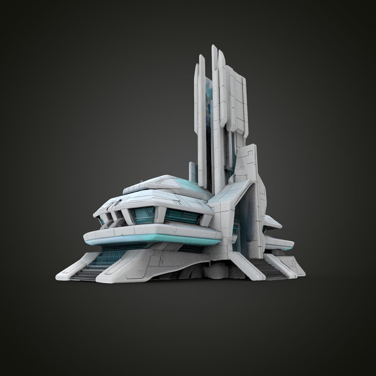 sci-fi military buildings 3D print model_3