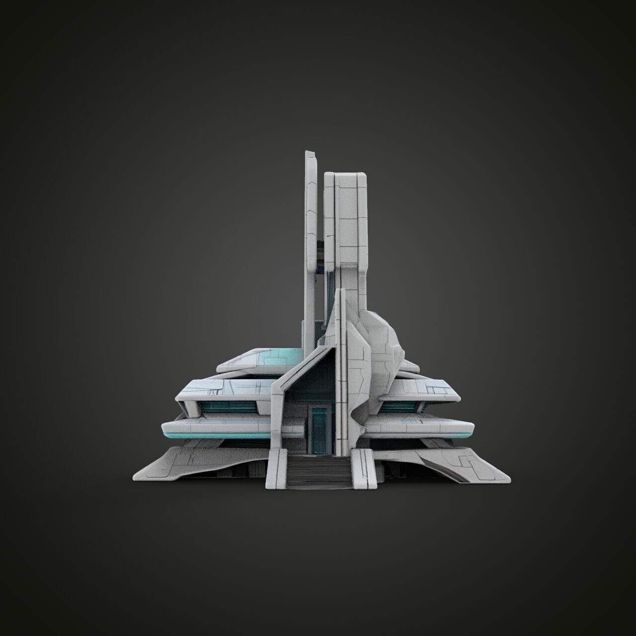 sci-fi military buildings 3D print model_4