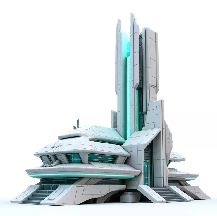 sci-fi military buildings 3D print model_0