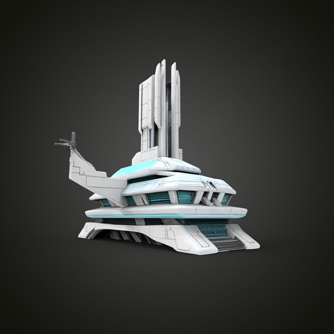 sci-fi military buildings 3D print model_2