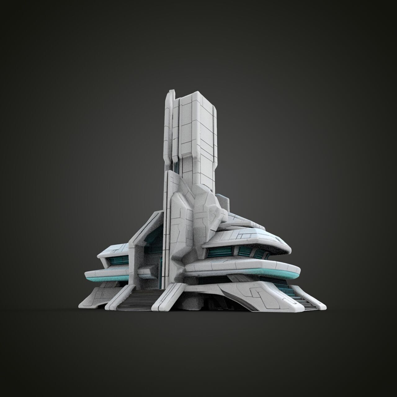 sci-fi military buildings 3D print model_5