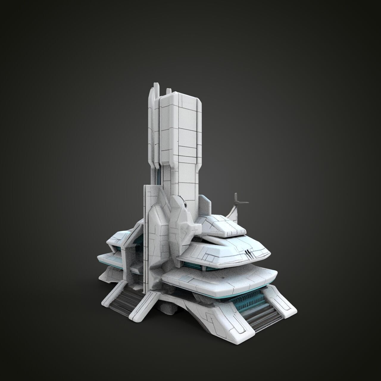 sci-fi military buildings 3D print model_6