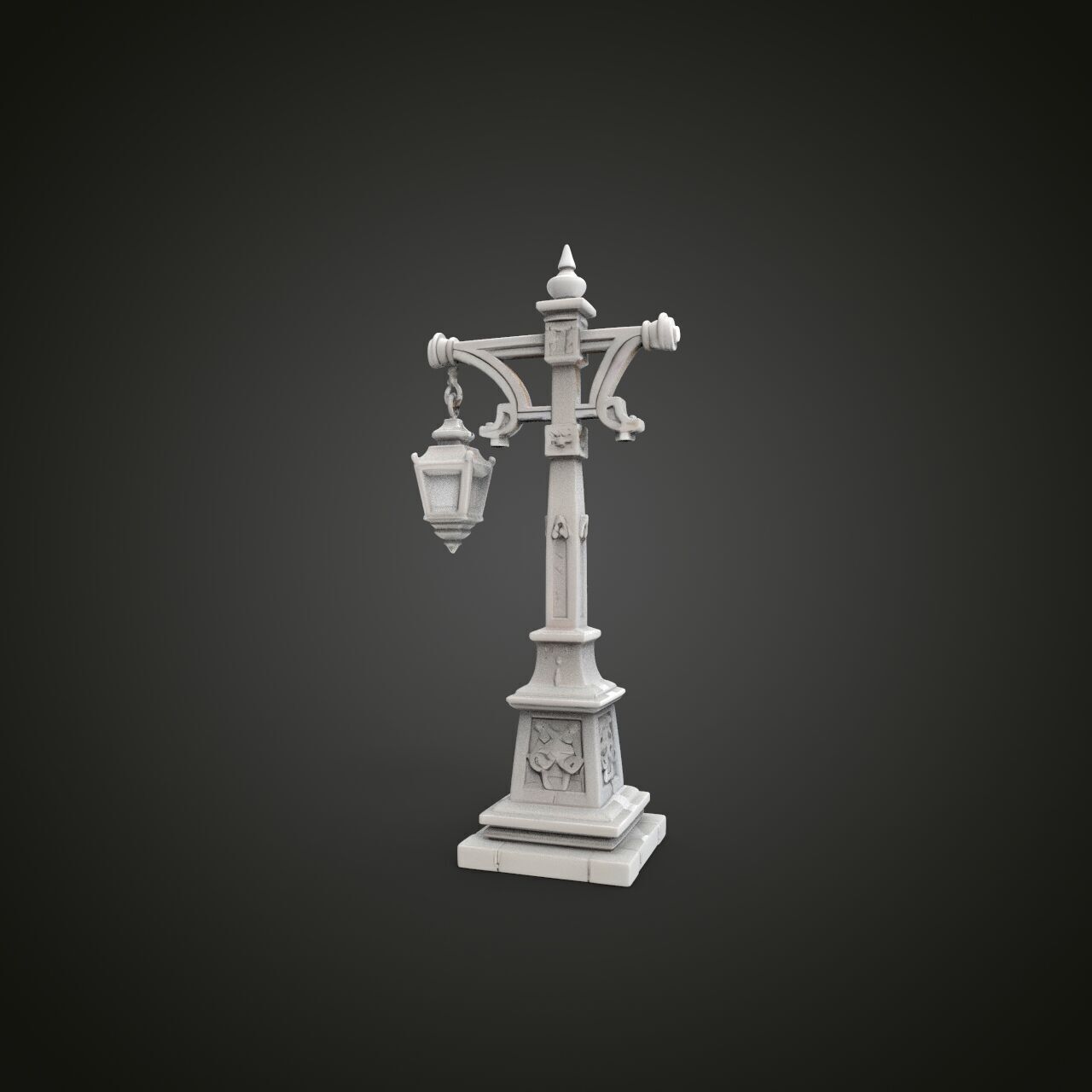 medieval street lamp 3D print model_6